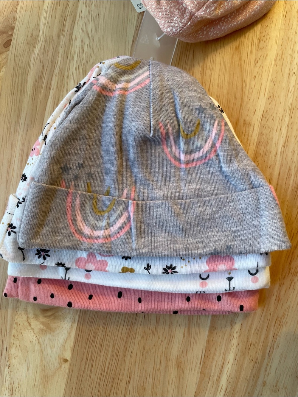 16 Pc Newborn Girl Bundle - 5 Caps, Hat, Headband, Booties, 8 Bibs NWOT/NWT - Picture 3 of 16